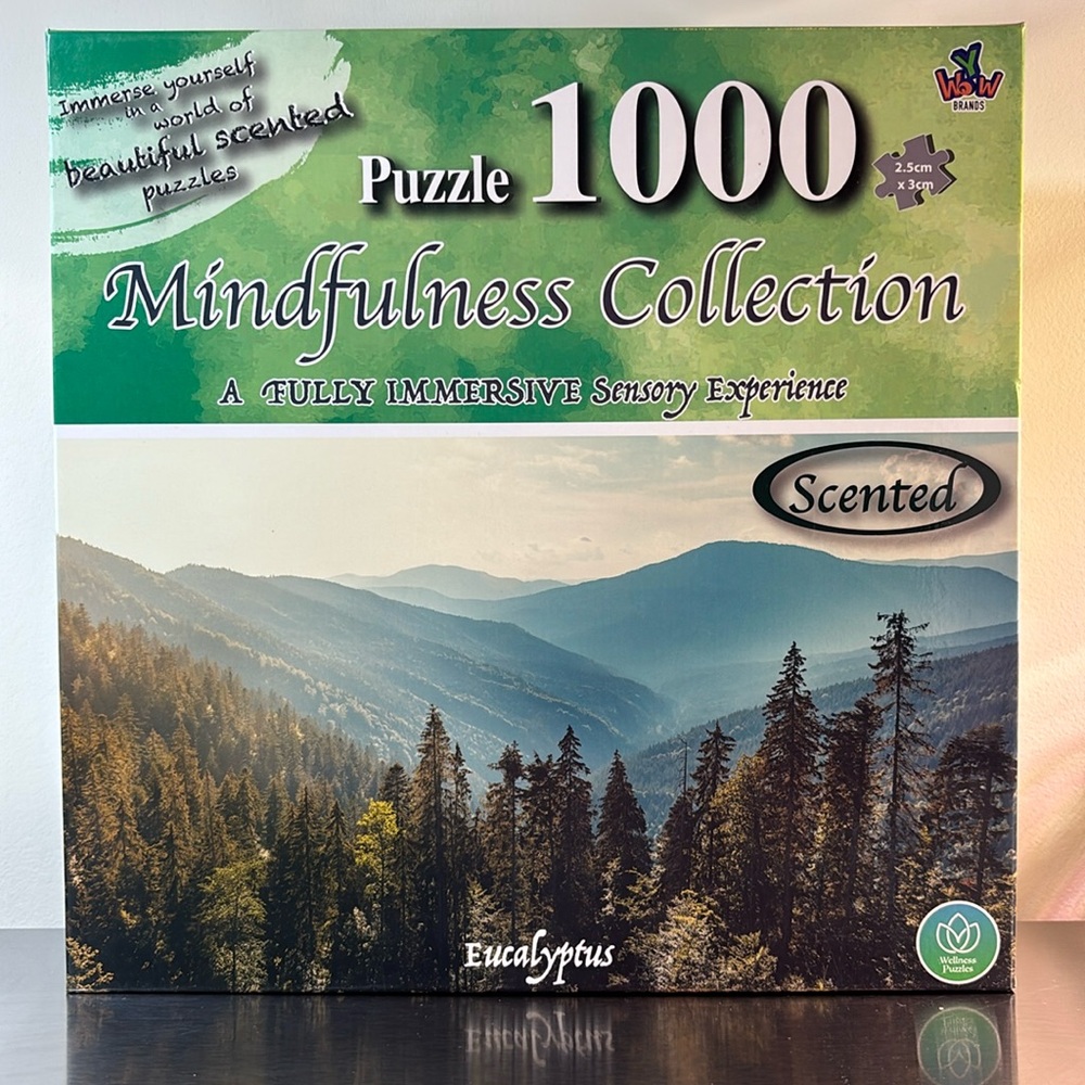$3/20 🧩 Eucalyptus Scented Mountain Forest 1000 Piece Jigsaw Puzzle - NEW
